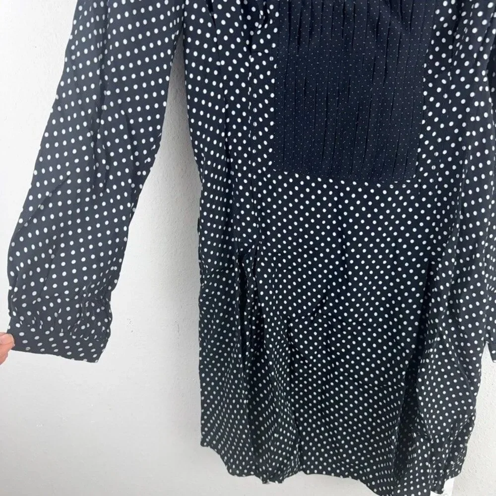 Coach 0 Polka Dot Bib Dress Long Sleeve Mini Shift Women’s Party Designer Preppy